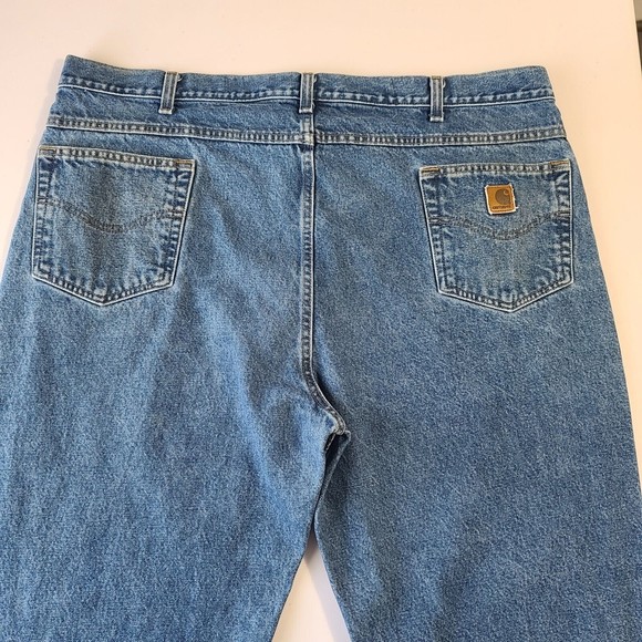 Carhartt Relaxed Fit Jeans Men's Size 46x32 Blue Denim Work - Picture 4 of 13